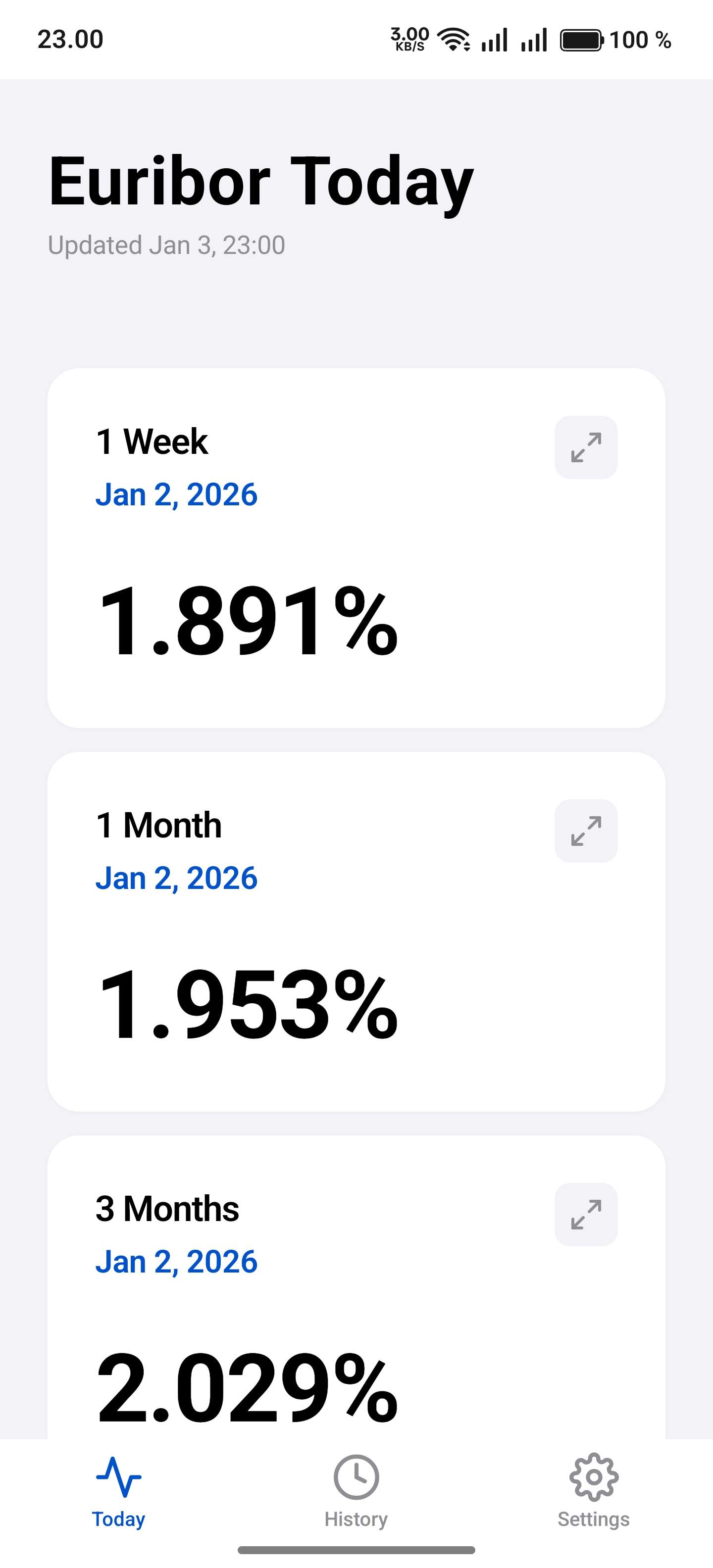 EuriNow App Screenshot